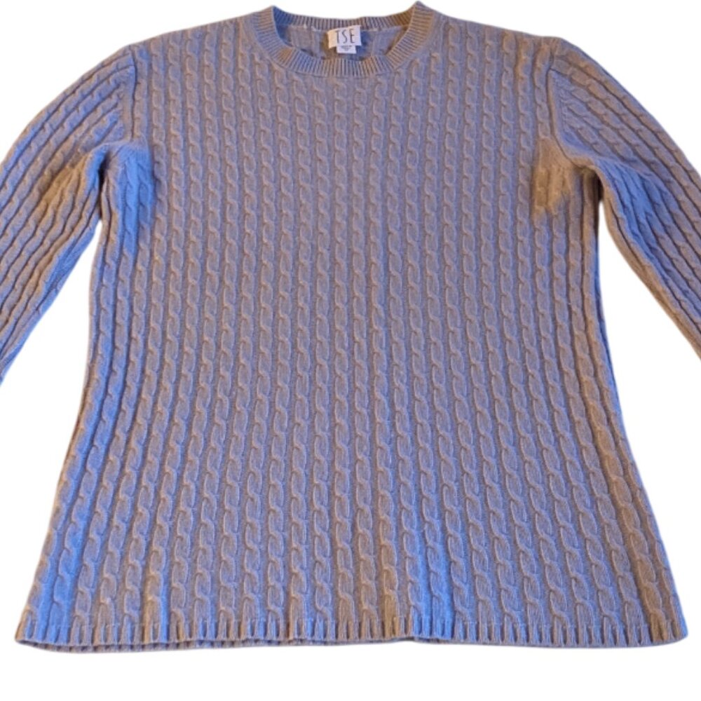 TSE Blue Cable Knit Sweater